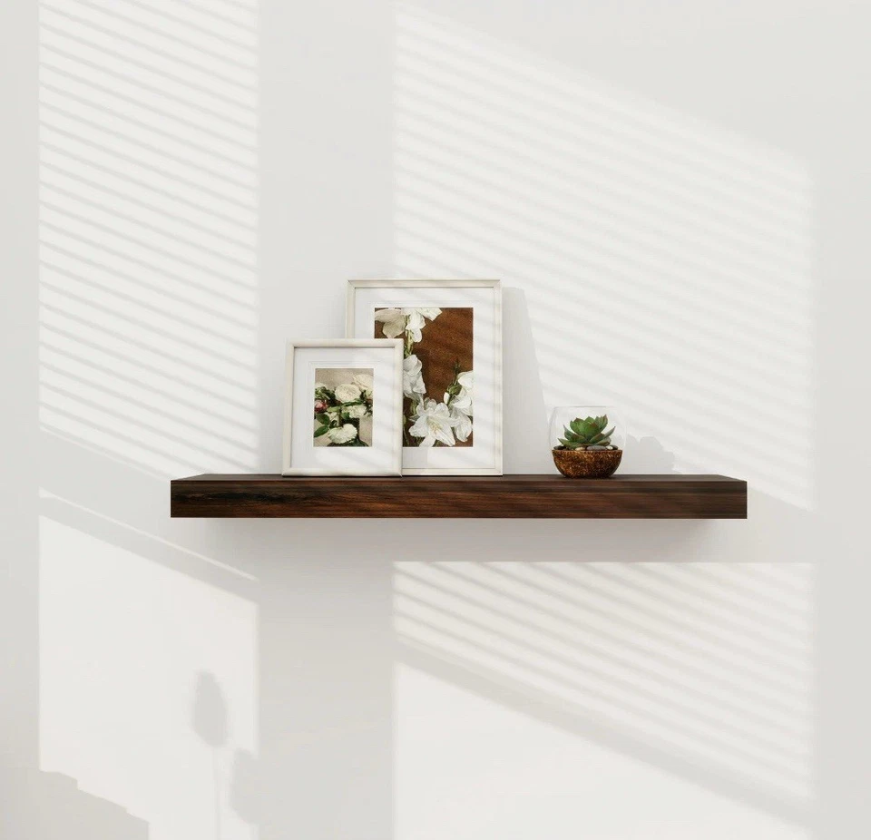 Mainstays Walnut 23" Wood Floating Shelf 4 Pack SALE DEAL Hardware Included - Image 4 of 4