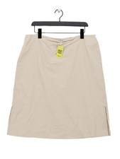 Uniqlo Women's Midi Skirt XXL Cream Polyester with Other Midi A-Line