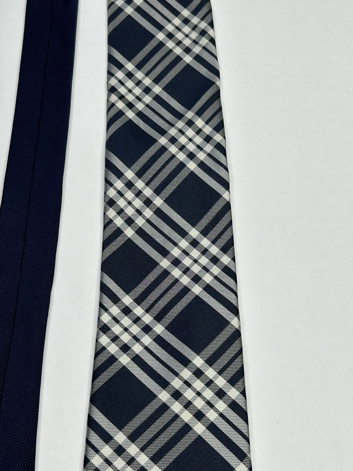 TOMMY HILFIGER Neck Tie Men's Striped Dark Navy Blue +  Off White