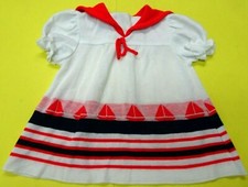 Vintage Used Toddler Size 4T Bull Frog Knits Sailor Dress Knit Fabric Creslan