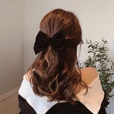 Velvet Hair Bow,Party Bows for Women, Back to School Gifts Black