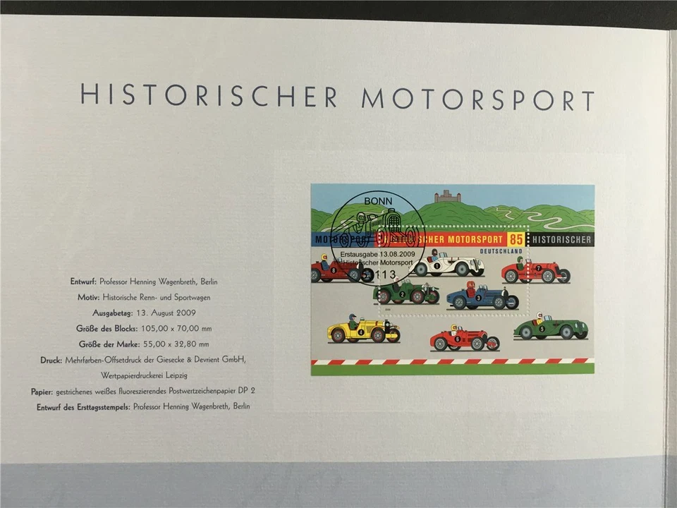 GERMANY ART-EDITION 2009/29 MOTORSPORT AUTO RACING OLDTIMER CARS - Image 4 of 4