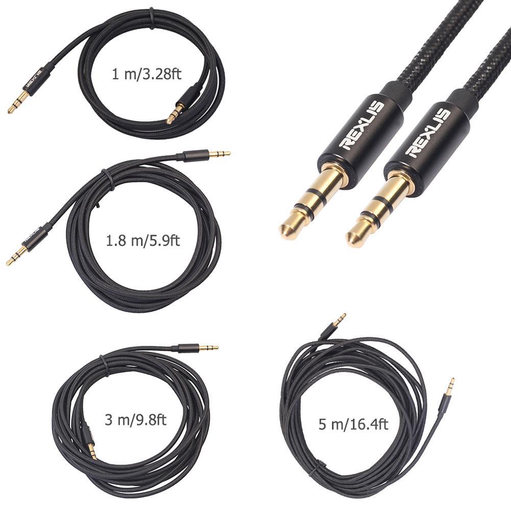 uk 5pcs 3.5mm Jack Audio Cable Stereo Male to Male Aux Wire Cord (1.8m