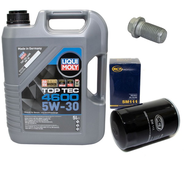 MotoröL Set 5W-30 5 Liter + ÖLfilter SM 111 + Schraube FüR VW Passat Variant 1.8-image