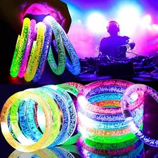14 pcs. Light-Up Acrylic Wristband LED Bracelets Flashing - Glowing - Blinking