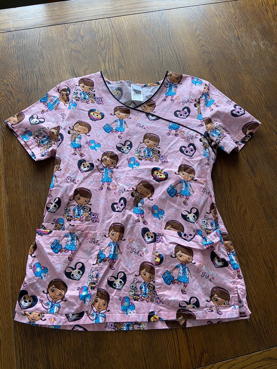 Doc McStuffins Disney Ladies Scrubs Top Sz S