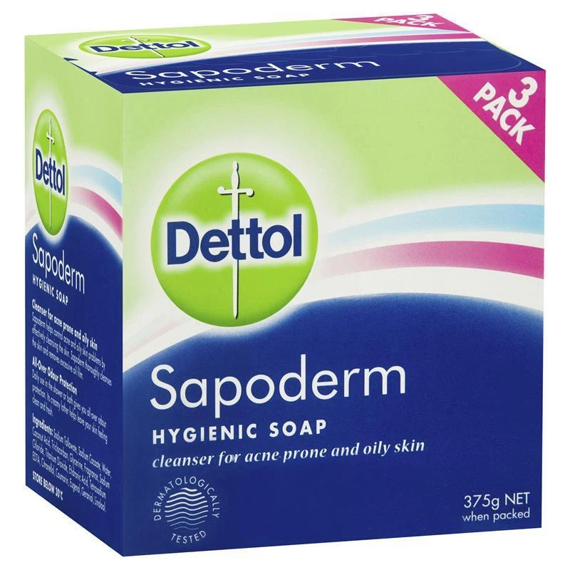 Dettol Hygienic Antibacterial Sapoderm Soap for Acne and Oily Skin