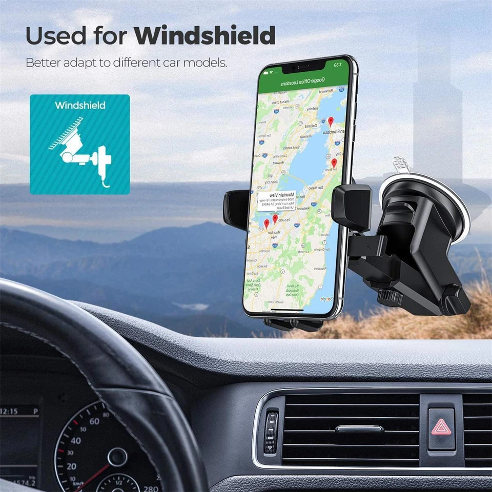Car Phone Holder Mount 360° Rotatable Car Windshield Dashboard Stand Universal - Image 4 of 4