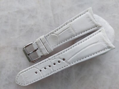 時計 18mm Real CROCODILE Watch Straps Vintage 25mm/18mm White Alligator Crocodile Print Leather Watch Strap Band