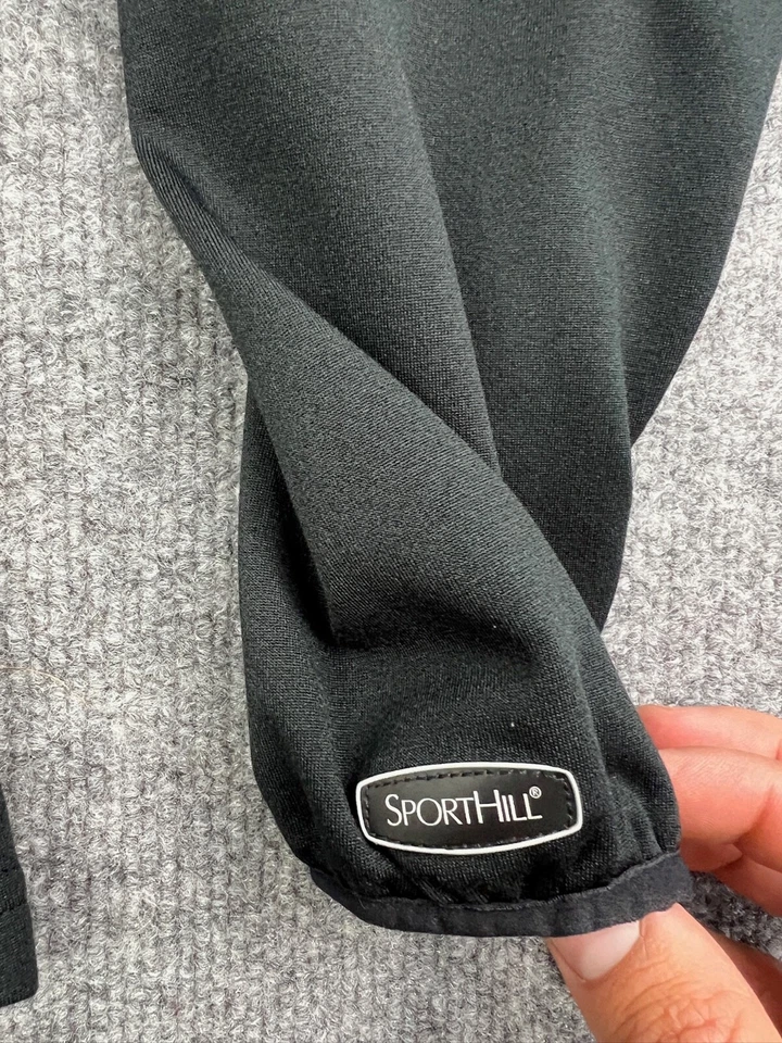 Chaqueta Sporthill Para Mujer Grande Negra Media Cremallera Forrada de Vellón Cuello Simulado Pullover Foto 3 de 4