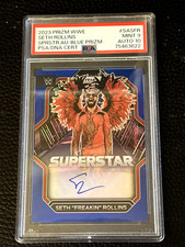 2023 WWE Prizm Seth Rollins Superstar Auto Blue Prizm PSA 9 POP 1 with Auto 10