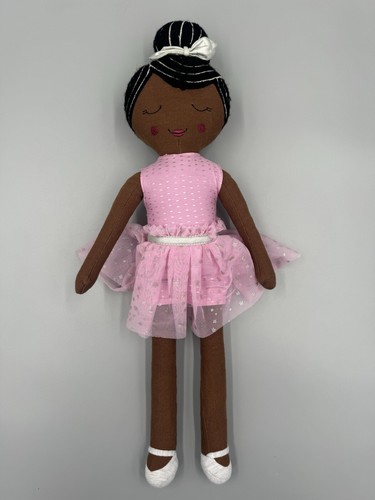 Pillowfort African American Plush Doll Ballerina Pink Sparkly Tutu 18" No Tag