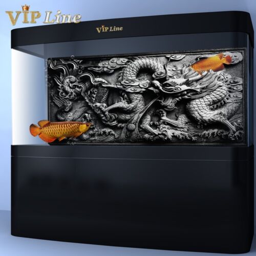 Aquarium Background Poster Dragon Relief HD 3D Fish Tank Decorations Landscape - Picture 1 of 9