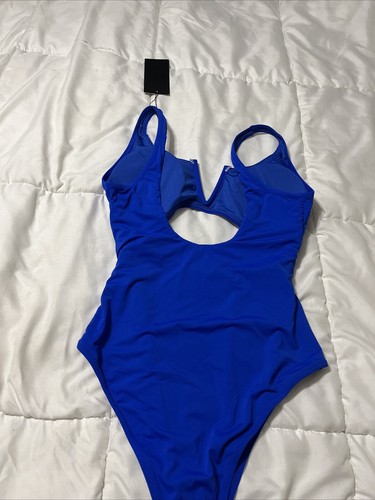 Meyeeka Women's One Piece Swimsuit Tummy Control Bright Blue Push Up NWT - Picture 7 of 10
