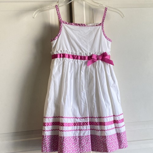 Savannah Dress Girls Size 6 White Pink Sundress Easter Summer Spring New