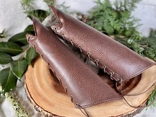 Size Small Cosplay Brown Pleather Elven Warrior Armor Arm Bracers Sold As Pair