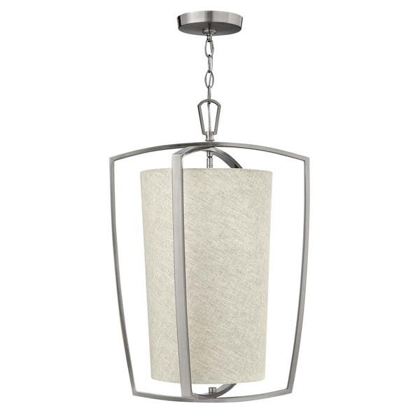 Pendellampe Deckenleuchte HäNgeleuchte Nickel H 68,6 Cm Esszimmerleuchte-image