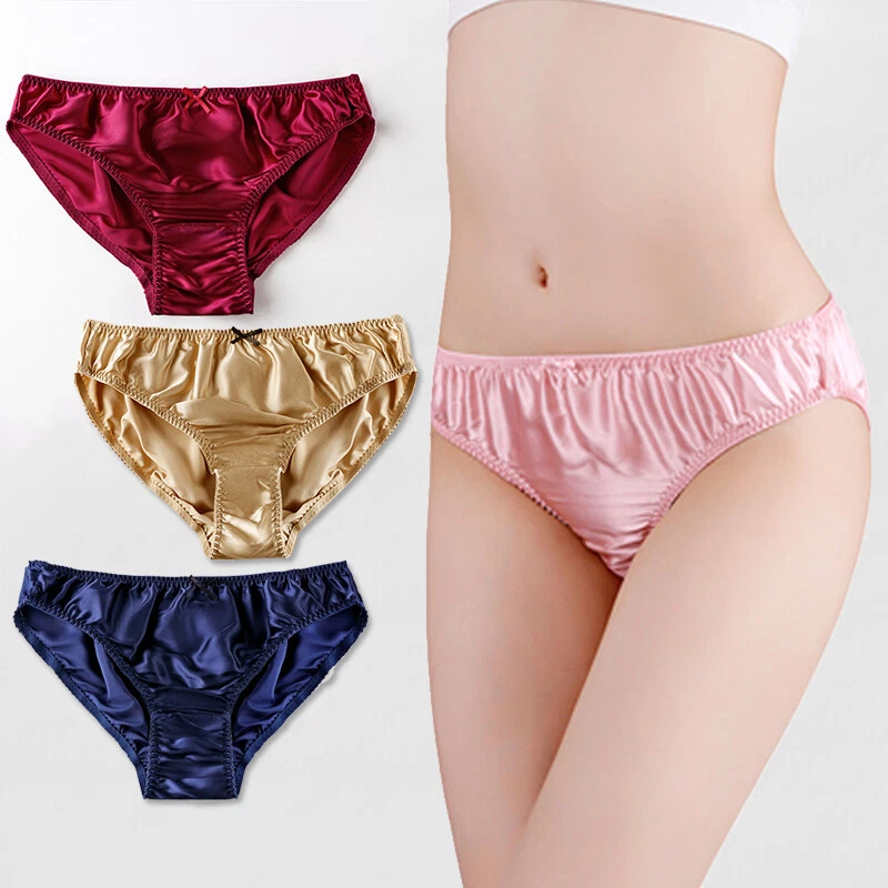 Sexy Women Ladies Satin Silky Briefs Panties Lingerie Underwear