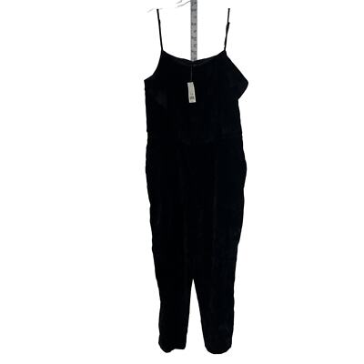 Banana Republic Women's Soft Velvet Black Sleeveless Pant Jumpsuit Size 12  NWT - Main Image
