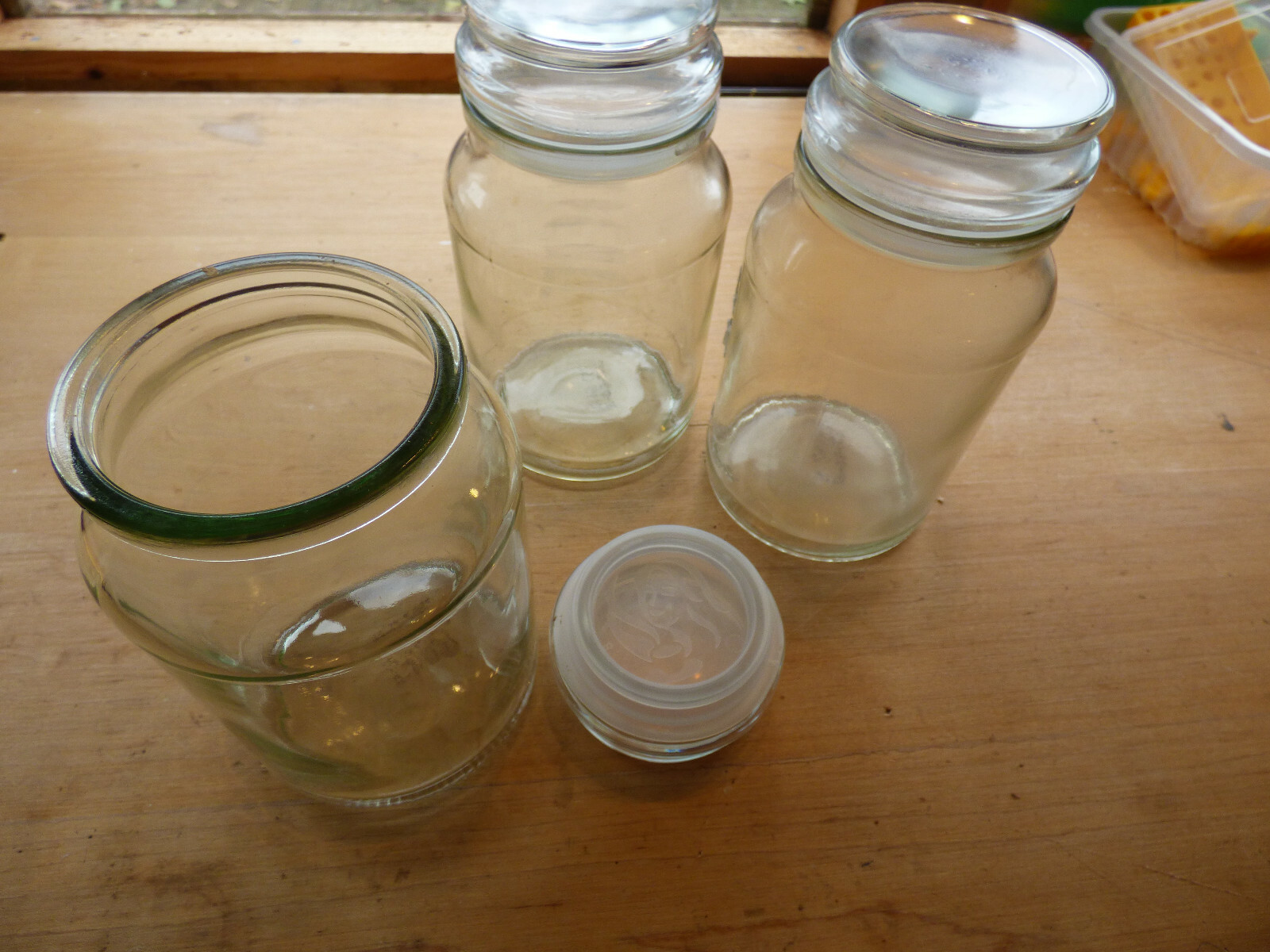 3 X DOUWE EGBERTS 190g GLASS COFFEE JARS WITH AIRTIGHT LIDS. . eBay