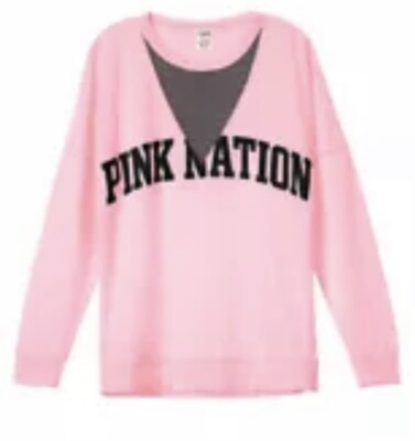 New Victoria Secret Pink Nation Campus Crew Mesh Sweatshirt Limited Edition  RARE | eBay