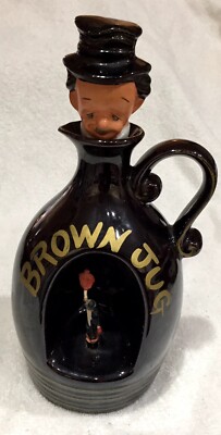 Rare Vintage Collectible Little Brown Jug Empty Whiskey Decanter Music Box