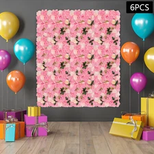 6Packs Flower Wall Panel Artificial Floral Backdrop Artificial Flower Panels NEW