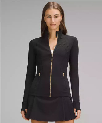 Lululemon Define Jacke neu Schwarz/Gold, Professionelle Slim Yoga