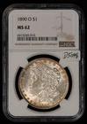 1890-O $1 Morgan Silver Dollar - PQ Original Key Date - NGC MS 62 -VIDEO- D5098