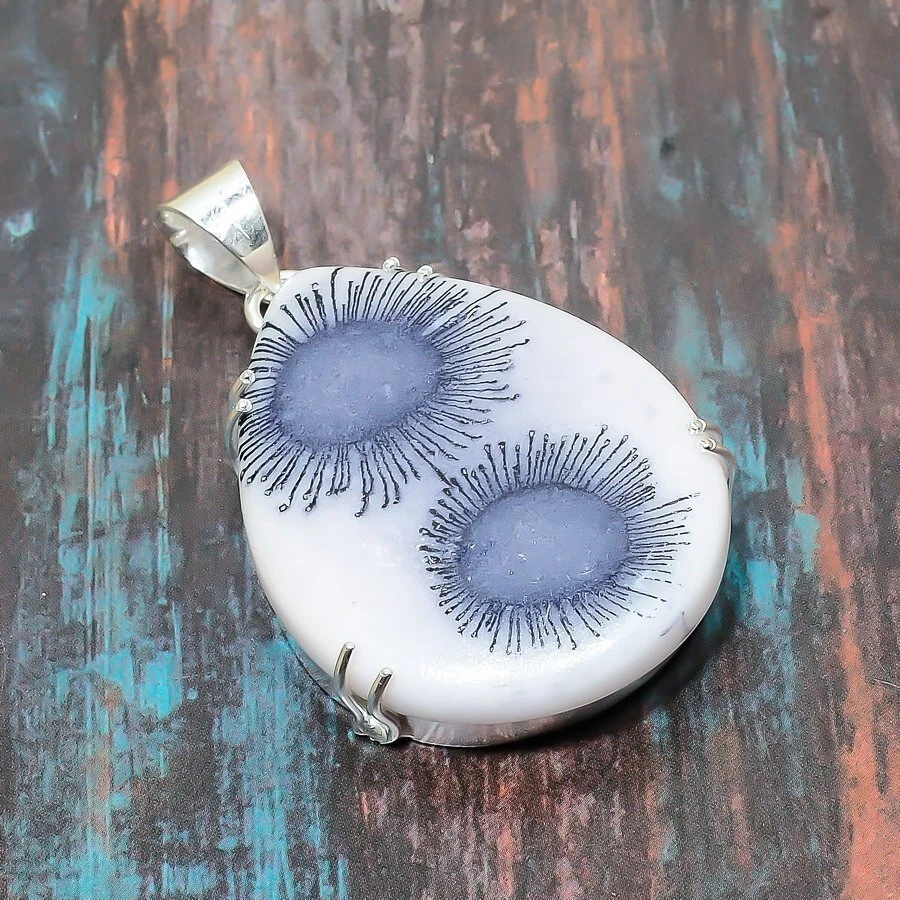 Colgante de joyería hecha a mano con piedras preciosas de cuarzo súper 2,17" c127 Foto 2 de 4