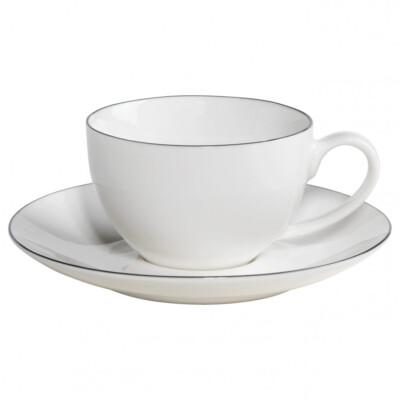 Maxwell & Williams Edge Espressotasse mit Untertasse, Premium-Keramik, FX0029