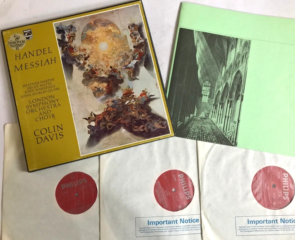 Handel Messiah Colin Davis LSO Philips Box Set SAL 3584-6 - Image 2 of 4