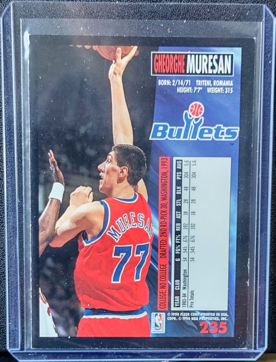 1994-95 Fleer Gheorghe Muresan #235 Washington Bullets | eBay