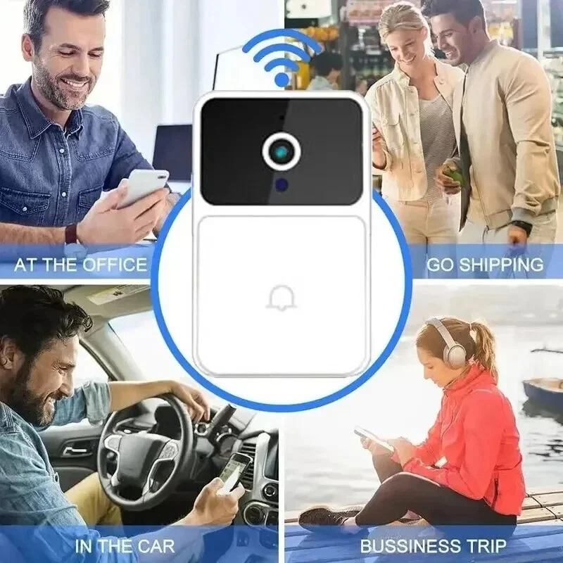 Interphone Vidéo Sonnette Sans Fil Étanche app Caméra WiFi Accueil Sécurité Neuf - Photo 2/4