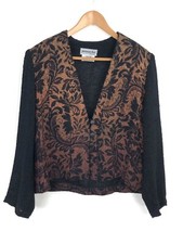 Vintage 1980s Panache Handwoven Open Cardigan Jacket Wearable Art Size Medium