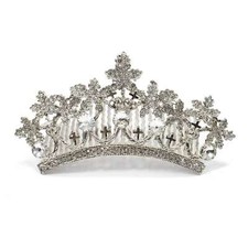 Athra Women's Jewelry Leaf Clear Crystal Tiara Fancy Hair Accessories