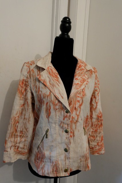 Chicos orange batik blazer/jacket size 0 | eBay