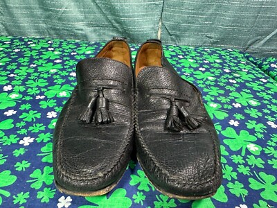 Mezlan Black Pebbled Leather Tassel Loafers - Sz. 10.5 M | eBay display picture 2