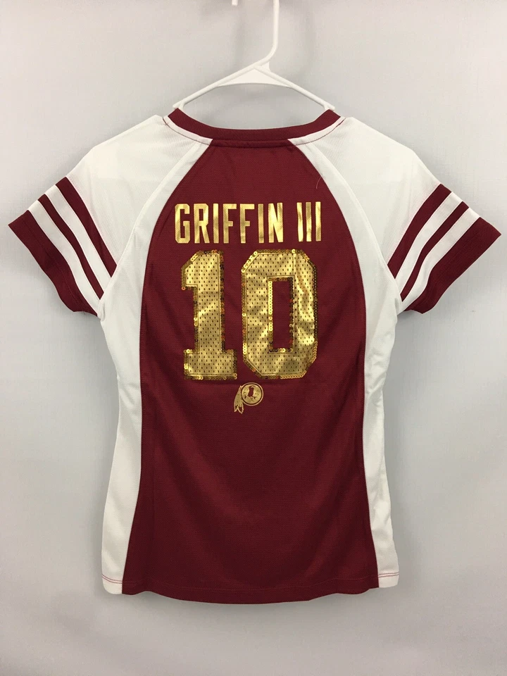 Camiseta jersey de encaje con lentejuelas cuello en V de los Washington Redskins Robert Griffen III para mujer Foto 3 de 4