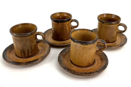 Set of 4 Cups/Mugs & 4 Saucers Vintage McCoy Canyon Mesa 1412