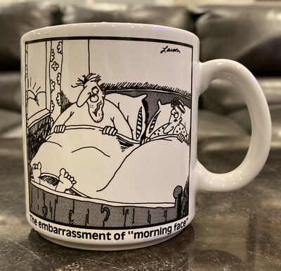 VTG THE FAR SIDE GARY LARSON MUG CUP (MORNING FACE) FREE PRIORITY SHIP 