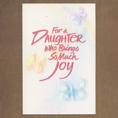 Unused Vintage American Greetings BIRTHDAY Card FOR DAUGHTER, Butterflies Joy + 