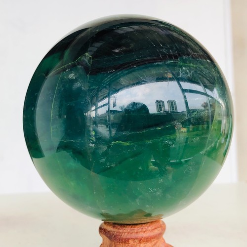 1157g Natural Green Fluorite Quartz Crystal Sphere Mineral specimen Healing A135 - Picture 8 of 19