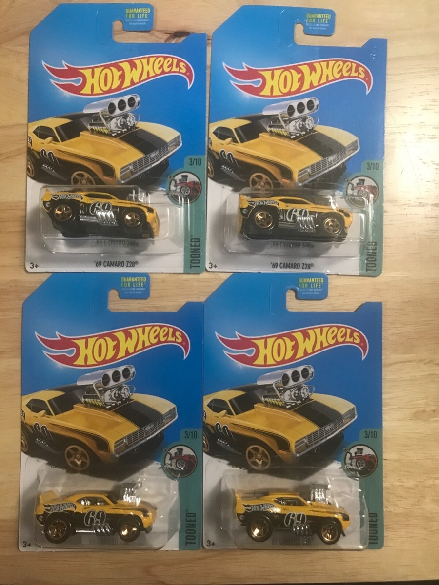 Hot Wheels Treasure Hunt Tooned '69 CAMARO Z28 Yellow lot of 4 | eBay