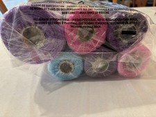 Deco Mesh Wreath Crafting Lot Of 7 Purple Pink Multi Color Pastel Roll