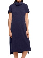 BAM BY BETSY & ADAM Womens Navy Attached Face Mask Short Sleeve Midi Dress S