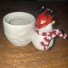 Woolly Scarfed Snowmen Pair Tea Light Candle Holder Holiday Christmas Decoration — photo 2