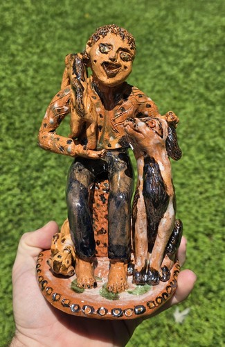 The Dogs Life - A Billy Ray Hussey Masterpiece NC Folk Artist 8,25" H