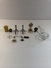 lot of vintage dollhouse decorations