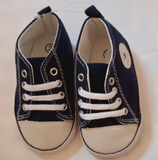 Unisex Baby Toddler Canvas High Top Lace-Up Sneakers Black/White Stars 3